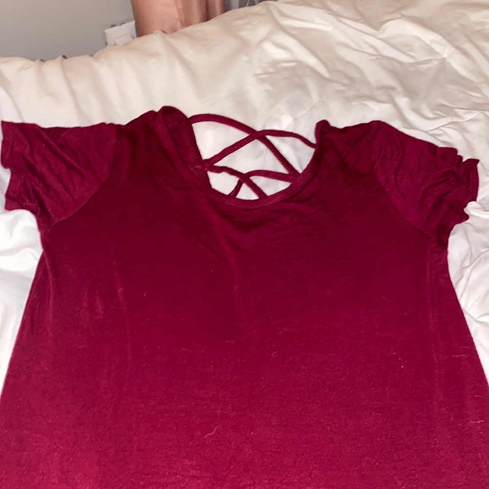 Maroon T-Shirt dress